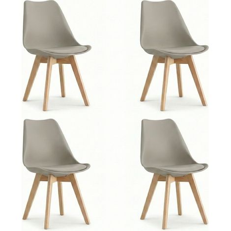 Set 4 Sedie Moderne Ergonomiche Cucina Pranzo Soggiorno 49x43x82 cm Tortora