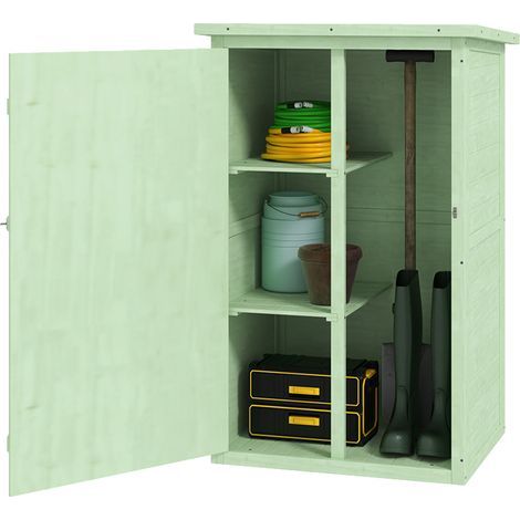 Abri de jardin verrouillable avec rangement, toit incliné, base en asphalte, 75x56x115 cm (1/5)
