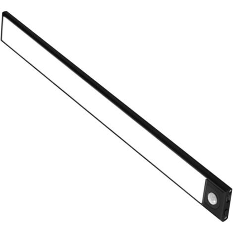 30cm Lampe de placard à détecteur de mouvement LED avec rechargeable USB, éclairage sous armoire à intensité variable, lumière pour armoire, Noir (1/5)