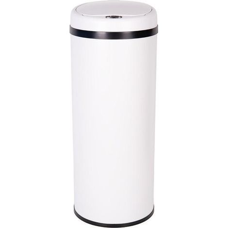 CUBO DE BASURA BLANCO CON SENSOR Y CUBO INTERIOR 50 L 30,5 X 78 CM (1/5)