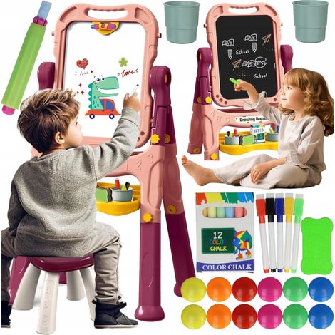 [11] Pizarra magnética de doble cara + accesorios Rosa Z2108R (1/5)
