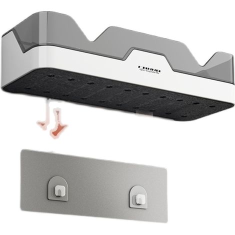 Étagère de toilette murale à perforations gratuites pour cuisine, salle de bain, lavabo, toilettes, rangement mural pour p (1/5)