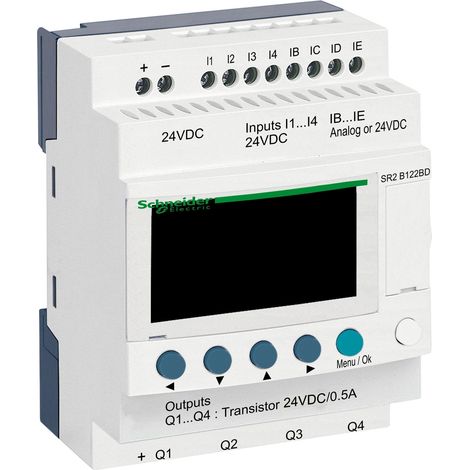 Sr2b122bd Schneider - Automate Zelio Logic - Relais Intelligent 12 E/s 24vcc - Horloge + Afficheur