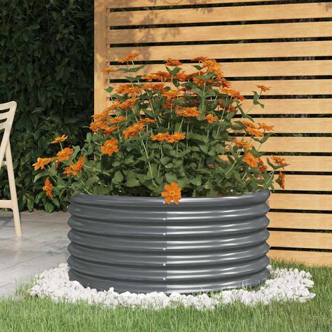 Jardinière Acier galvanisé 80x80x36 cm Anthracite (1/4)