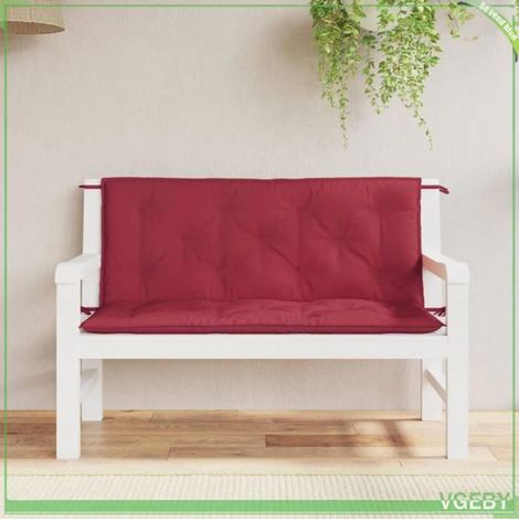 361687 Coussins de banc de jardin lot de 2 rouge bordeaux tissu Oxford (1/5)