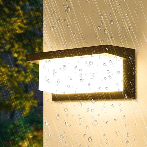 Aplique de pared exterior de 18 W, iluminación exterior de 3000 K, clasificación IP65, luz LED negra para jardín, patio y garaje.