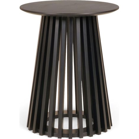 Beistelltisch BILBAU 50x40cm rund schwarz Couchtisch kleiner runder Tisch Nachttisch (1/5)