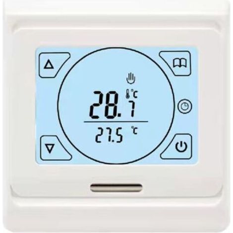 Thermostat Chauffage au Sol Electrique Programmable 16A avec Sonde, Numérique Thermostat d'ambiance Plancher Chauffant Régulateur Écran tactile LCD(994.3cm)