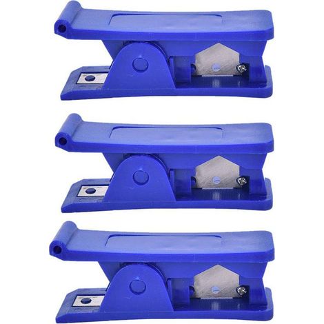3-Piece Tubing Cutter, Plastic Pipe Cutter, Economical Cutting Tool for Soft Silicone Rubber PVC PU Nylon Plastic Hose Pipe (Blue) (1/5)
