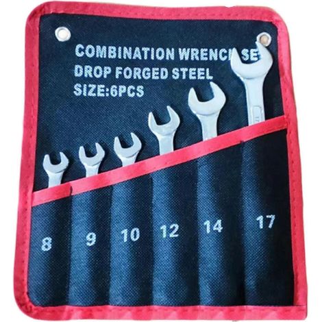Schraubenschlüsselsatz mit aufrollbarer Tasche, Kombinationsschlüsselsatz, flexibler Ratschenschlüssel für Werkstatt, Autoreparaturen, Reisen und Notfälle-6Pieces (1/5)