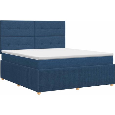 Maison Exclusive - Lit boxspring avec matelas Bleu 140 x 190 cm Tissu (1/5)