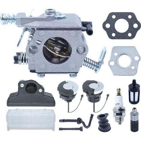 Kit Carburateur pour STIHL 021, 023, 025, MS 210, MS 230, MS 250 Tronçonneuse, Pièces de Rechange Accessoire de Carburateur comprend Joint Bougie Bouchon d'essence 13 en 1 (1/5)