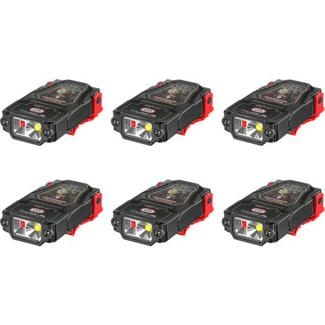(XHK12 Lot de 6) Mini lampe frontale LED à capteur, clip pour casquette ou chapeau, rechargeable, étanche, idéale pour le camping et la pêche. (1/5)