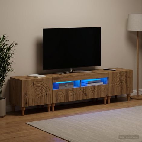 vidaXL 3 Piece LED TV Cabinet Artisan Oak Engineered Wood (1/5)