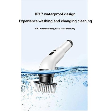 Brosse de nettoyage électrique sans fil avec 9 têtes de brosse remplaçables -- (1/5)