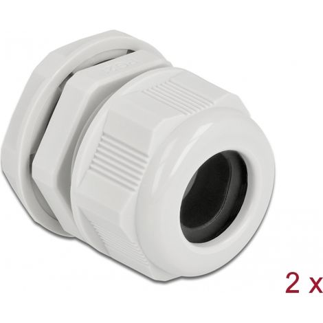 Delock Prensaestopas PG21 para cable redondo gris 2 piezas