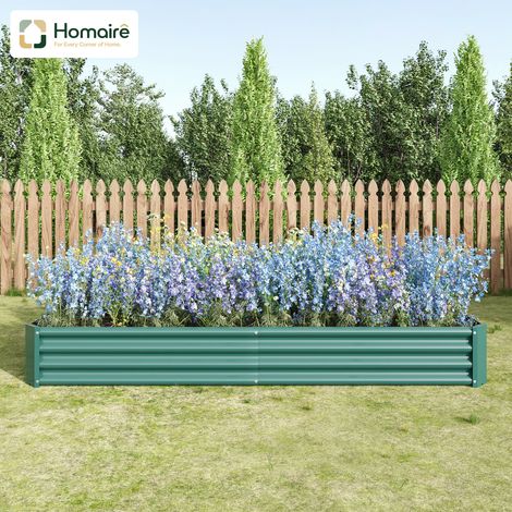 HOMAIRE Hochbeet Metall aus robustem Stahlblech für Garten mit Rostschutz, langlebigem Design und geeignet für Gemüse, Kräuter & Blumen (1/5)