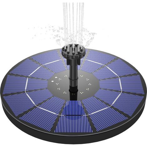 Pompe solaire 3,5 W pour fontaine de jardin, flotteur solaire, panneau intégré, batterie avec 6 buses, idéale pour les petits bassins, les bains d'oiseaux, les aquariums, la décoration de jardin, 18 c (1/5)