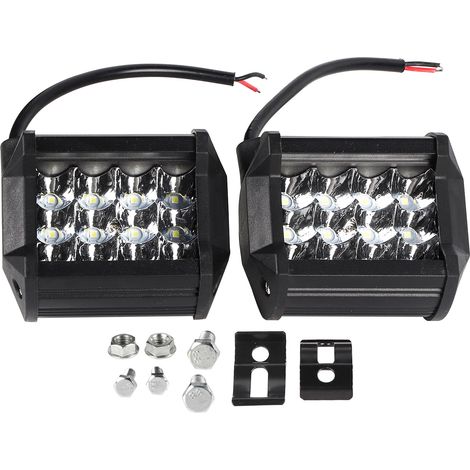 Projecteur de secours, résistant aux intempéries, 4 rangées 36 W, paire étanche, lampe de travail LED robuste pour camions, chariots élévateurs, motos (1/5)
