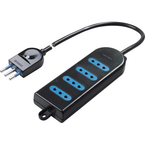 Poly Pool PP0387.2S Presa Multipla con 4 Prese 10 A e 1.5 m Cavo, Nero (1/5)