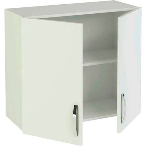 Pegane – Meuble haut de cuisine 2 portes blanc – Hauteur 70 cm – Longueur 80 cm – Profondeur 35 cm – Panneaux de particules mélaminés