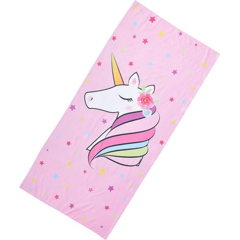 Serviette de Plage en Fibre Fine Licorne Légère à Absorption Rapide pour Ambiance Estivale, pour Piscine et Voyage