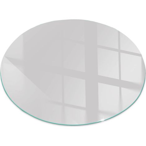 Funkenschutzplatte für Kamin Dekorative Glas Glasbodenplatte Glasboden Hartglas Farbe Grau Rund fi 80