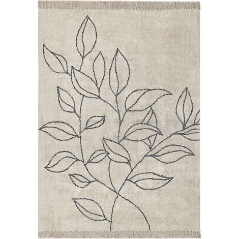 Teppich SAZLI Beige 160 x 230 cm Baumwolle