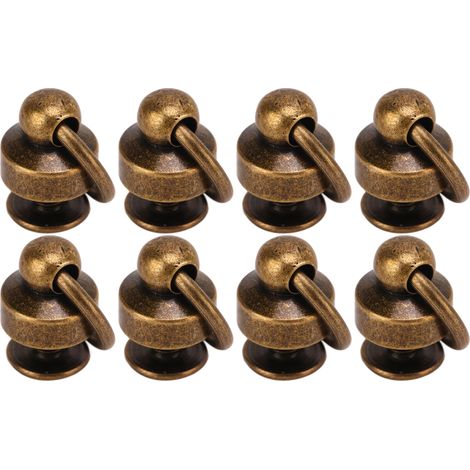 200 ensembles de 8 mm de petites bagues de traction pour coque de téléphone DIY avec tête de moine, anneau rotatif, rivets décoratifs, couleur bronze antique (1/5)