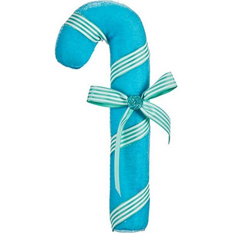Decorazione di Natale - Bastone - 9 x 4 x 23 cm - Colore Blu - Oggetti Decorativi