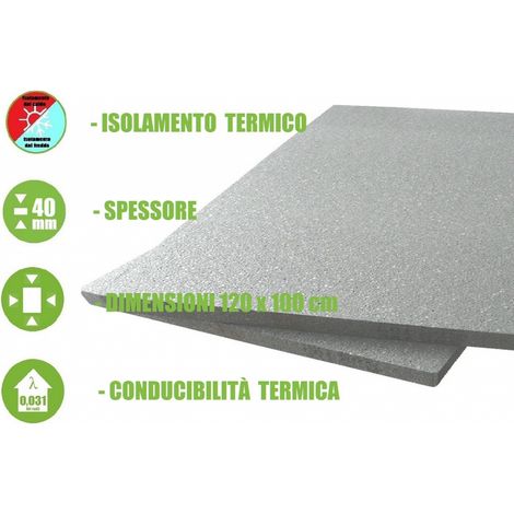 5 Pannelli in EPS con Grafite Polistirene Espanso Sinterizzato per Isolamento Termico -100x120x4 cm