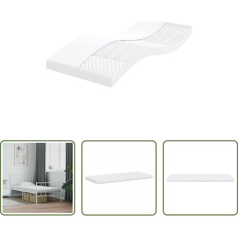 Matratze 7 Zonen -  Schaumstoffmatratze Weiß 100x210 cm 7-Zonen Härtegrad 20 ILD (1/5)