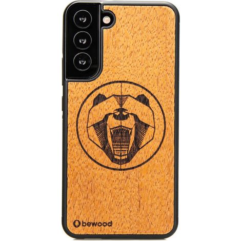 Holzhülle für Samsung Galaxy S22 Plus Merbau Bär (1/3)