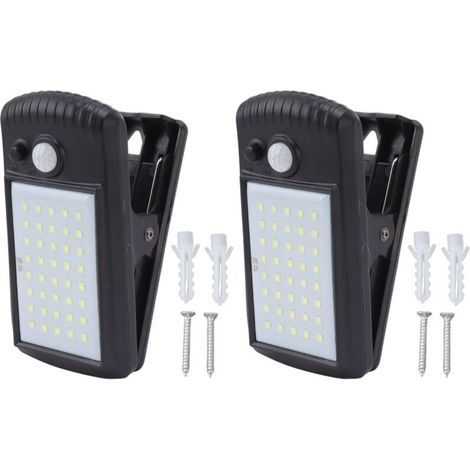 Solarleuchte mit Klemme, IP65 wasserdicht, 2 Modi, Infrarot-Bewegungsmelder, Außenleuchte für Zaun, Terrasse und Patio (1/5)