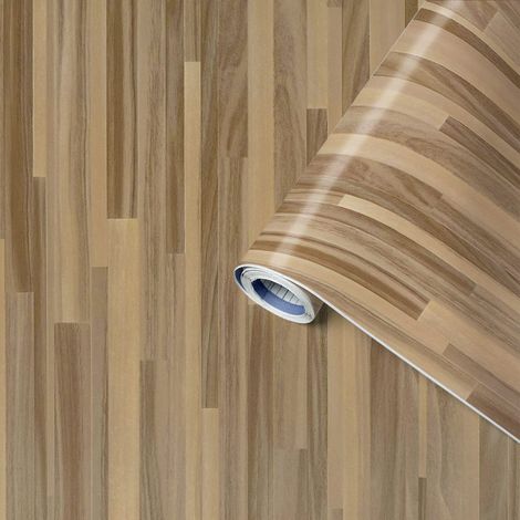 Venilia Pellicola Adesiva Perfect Fix, Effetto Legno Parquet marrone, 45cm x 2m, Spessore 150μ, Pellicola autoadesiva per mobili o cucina, carta da parati, PVC senza ftalati, Prodotto in UE