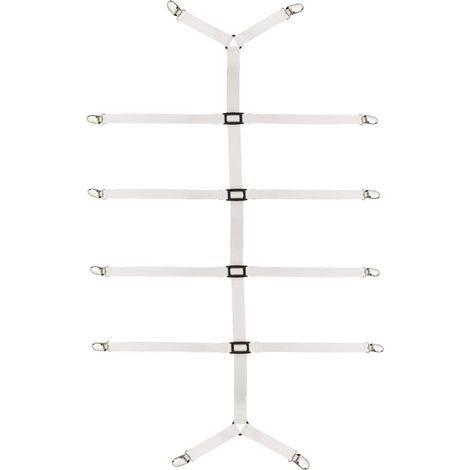 Attache Drap Housse,Tendeur Drap Housse Élastique Parfait pour DrapHousse et Drap Plat Draps de Lit, Matelas, Canapé Coussin, Nappes (Blanc) (1/5)