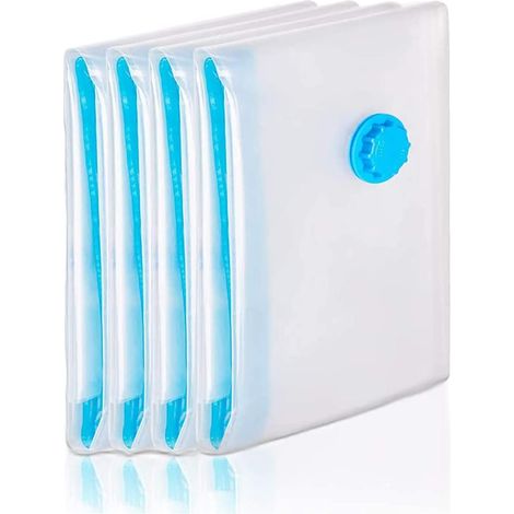 Lot de 4 sacs de rangement sous vide 130 x 100 cm, sacs de compression jumbo hermétiques et peu encombrants, double fermeture éclair-AquaForge