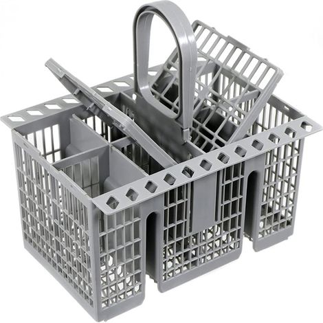 1 Panier à couverts gris, plastique robuste, poignée amovible, pour lave-vaisselle Hotpoint C00257140 (1/5)