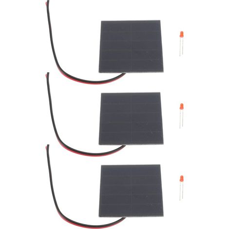 Set aus 3 kleinen, professionellen 1W-Hochleistungs-Monokristallin-Silizium-Solarzellen zur Selbstmontage, für Lehrzwecke und Photovoltaik-Anwendungen. (1/5)