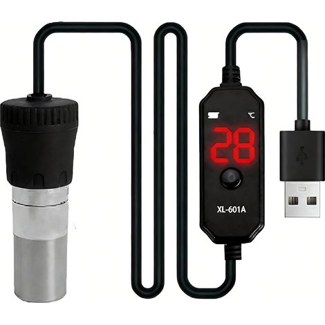 Barre chauffante d'aquarium USB de 5 W, chauffage d'aquarium avec design de sécurité robuste, 15-34 °C, contrôle automatique de la température, chauffage d'aquarium, conçu pour les petits aquariums (1/5)