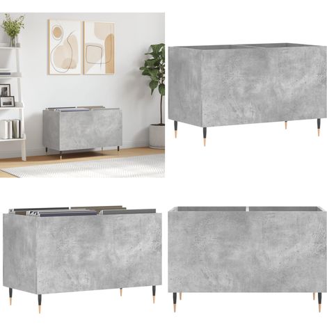 Mobile Porta Dischi Grigio Cemento 74,5x38x48 Legno Multistrato - Mobile per dischi vinile - Mobile per dischi LP