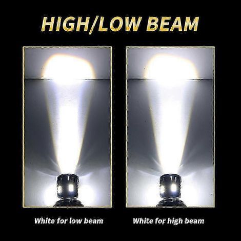 Ampoules LED H4 BA20 ultra-lumineuses 8000 lm pour phares de moto, avec lentille, blanc/jaune, feux de croisement/route, accessoires scooter, antibrouillard, 12 V (1/4)