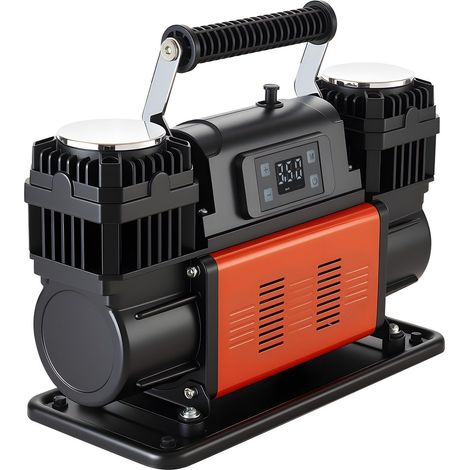 Compresseur d'air portable 12V 150 PSI double cylindre 300 L/min avec écran LCD et adaptateurs pour voitures et camping-cars (1/5)