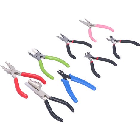 Kit de 8 pinces à bec fin diagonales en acier à haute teneur en carbone pour le sertissage, le bobinage et la coupe de bijoux (1/5)
