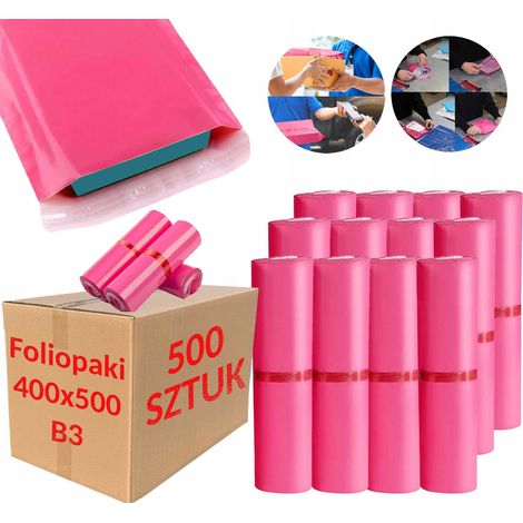 Pink Courier Poly Mailers B3 400x500mm - 500 Stück.
