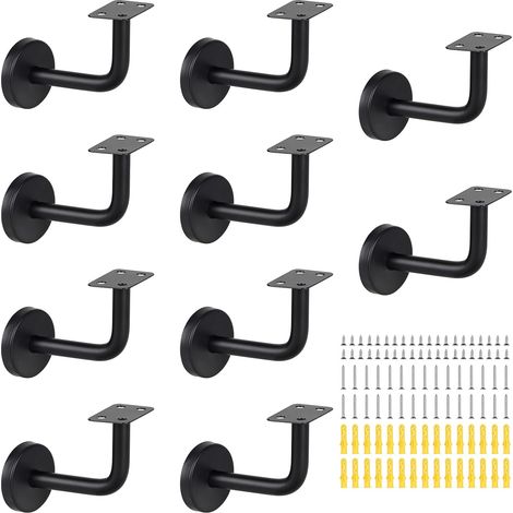 Soportes de pasamanos de acero inoxidable, soportes de pasamanos de escalera, soportes de pasamanos montados en la pared para barandillas de escaleras interiores y exteriores (10 piezas) (1/5)