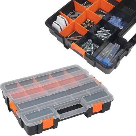 Organiseur d'atelier simple 14,8"x11,4"x2,6" 17-Fächer-Hardware-Aufbewahrungsbox abnehmbaren (1/5)