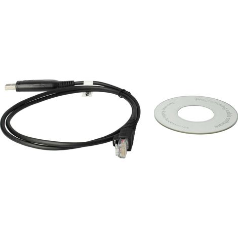 vhbw USB Programmierkabel kompatibel mit Motorola SM50 Pro3100, SM120, SM10, PM400, Pro5100, Modelle mit RJ45-Anschluss, Pro7100 Funkgerät, schwarz (1/5)