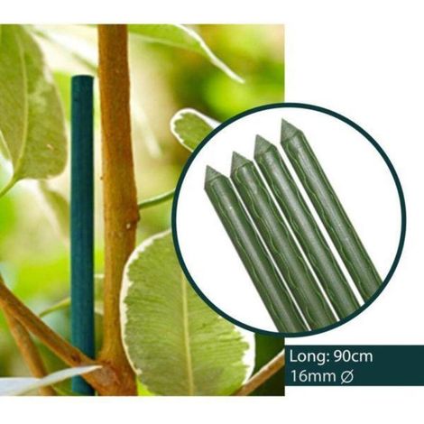 90 cms tutor de hierro forrado plastico verde para plantas diametro 16 mm paquete 10 unidades