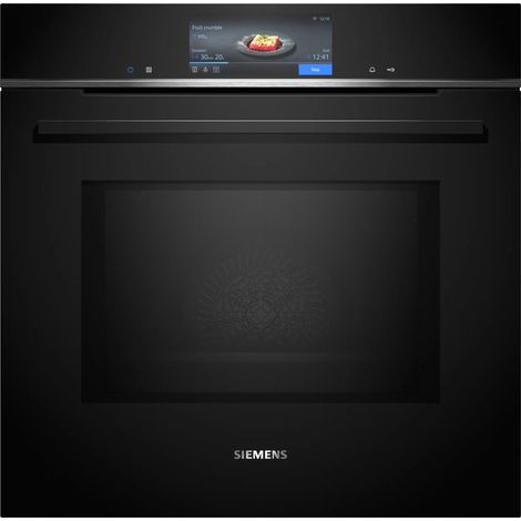 Siemens iQ700 HM778GMB1. Dimensione del forno: Media, Tipo di forno: Forno elettrico, Capacità interna forno totale: 67 L. Posizionamento dell'apparecchio: Da incasso, Colore del prodotto: Nero, Ti... (1/5)
